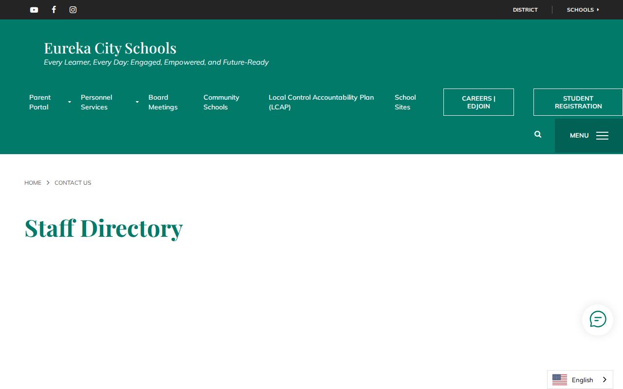 Eureka City Schools staff directory page