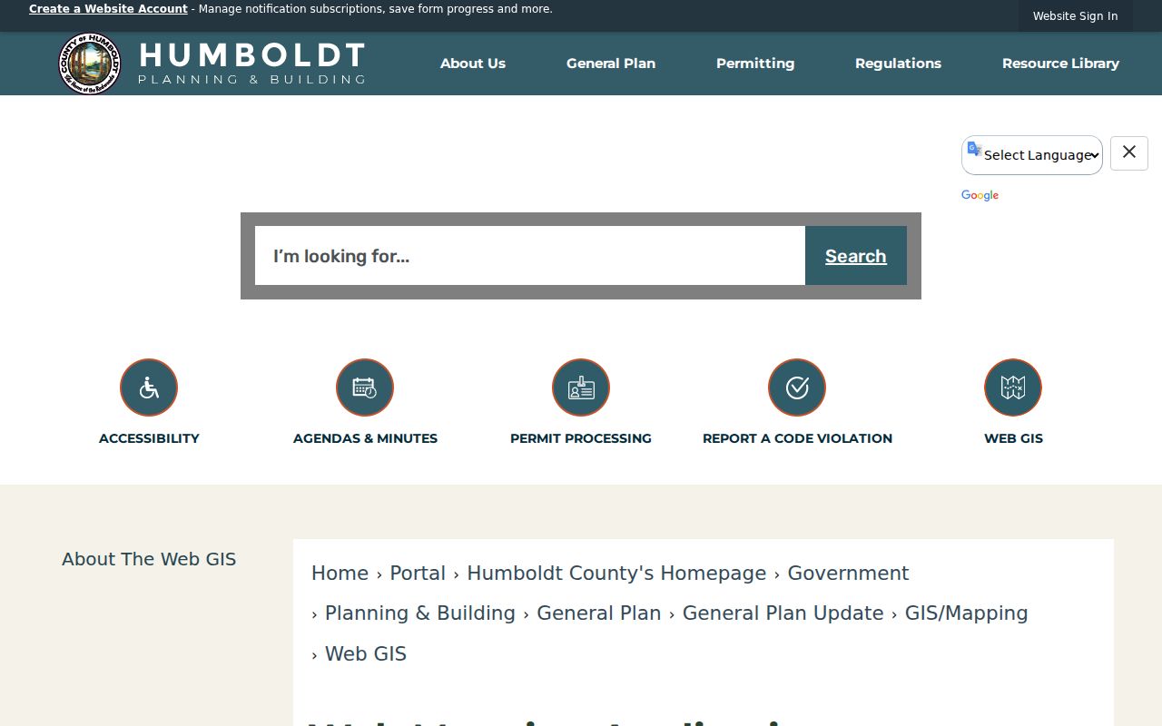 Humboldt Web GIS links and layer list used for Eureka parcel public records